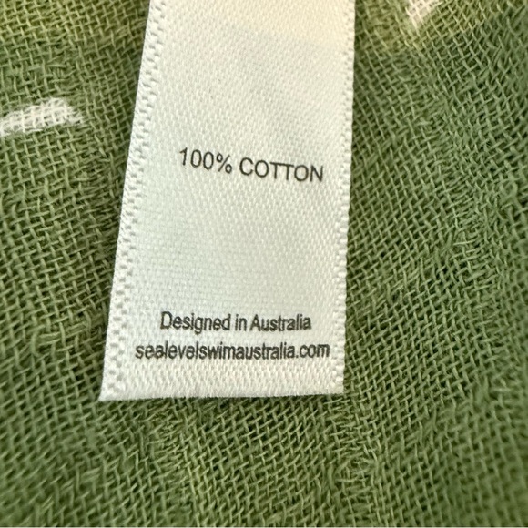 Sea Level Swim Australia Women’s Retreat Green and White Leaf Pattern Sun Dress - Picture 9 of 10